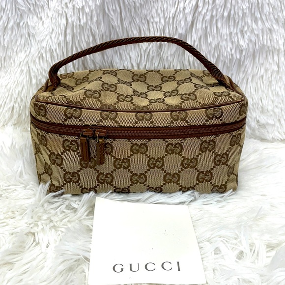 GUCCI WEBLINE COSMETIC  CASE WITH EYELINER POUCH - Picture 1 of 13